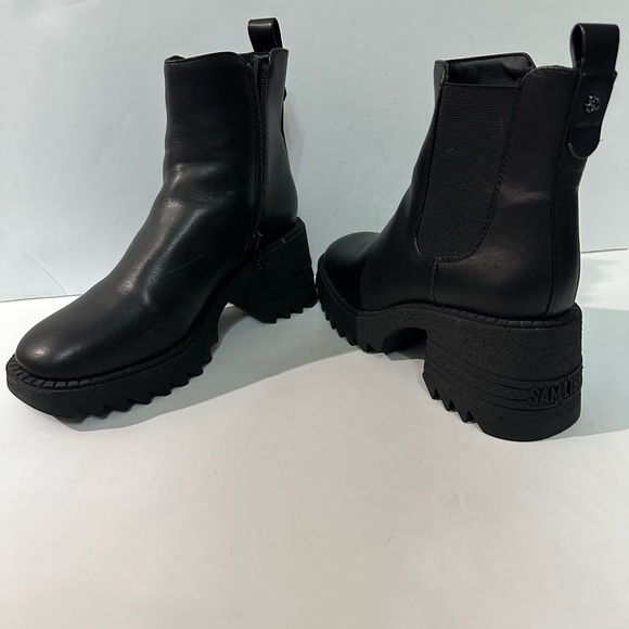 👢 Sam & Libby Women's Camila Block Heel Boot - Black Leather, Size 6 🌟 - Picture 3 of 11